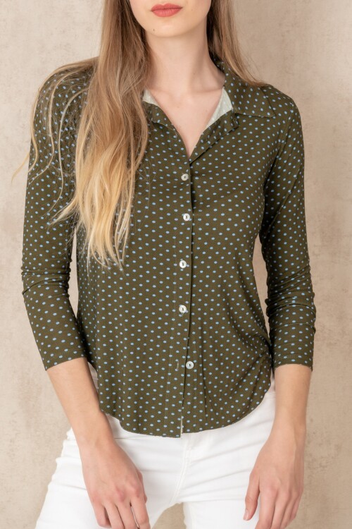 Camisa lunares Verde