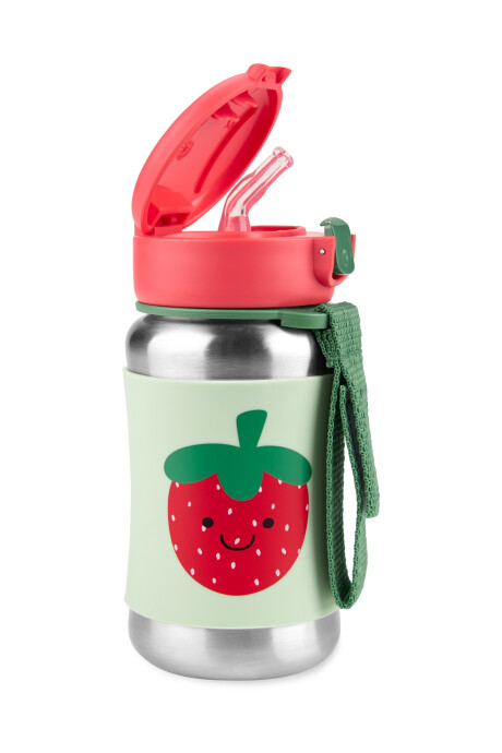Botella acero inoxidable con sorbito, diseño frutilla Botella acero inoxidable con sorbito, diseño frutilla