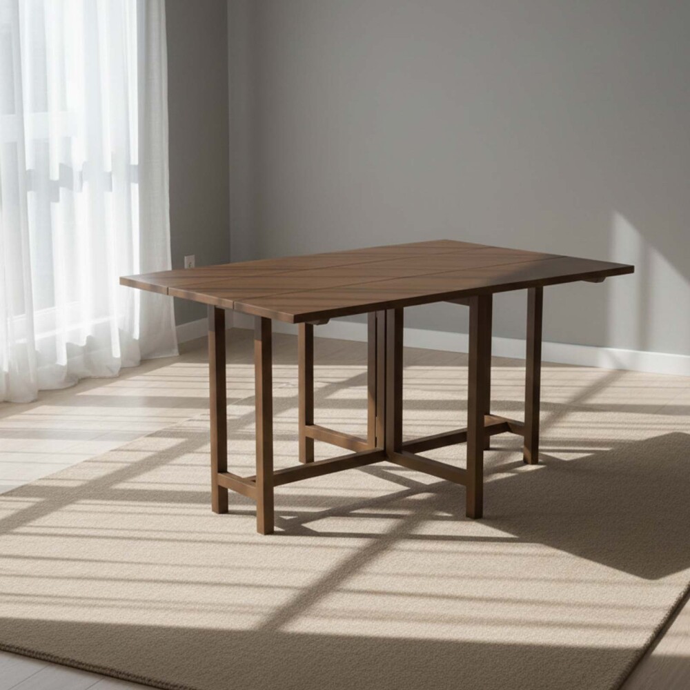 MESA DE COMEDOR PLEGABLE MADERA MARRON FARM