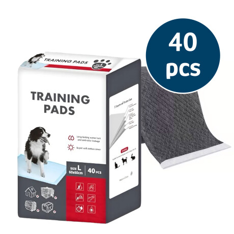 Pañales Mascotas L 60x60 cm c/Carbono 40pcs Antifugas Celeste