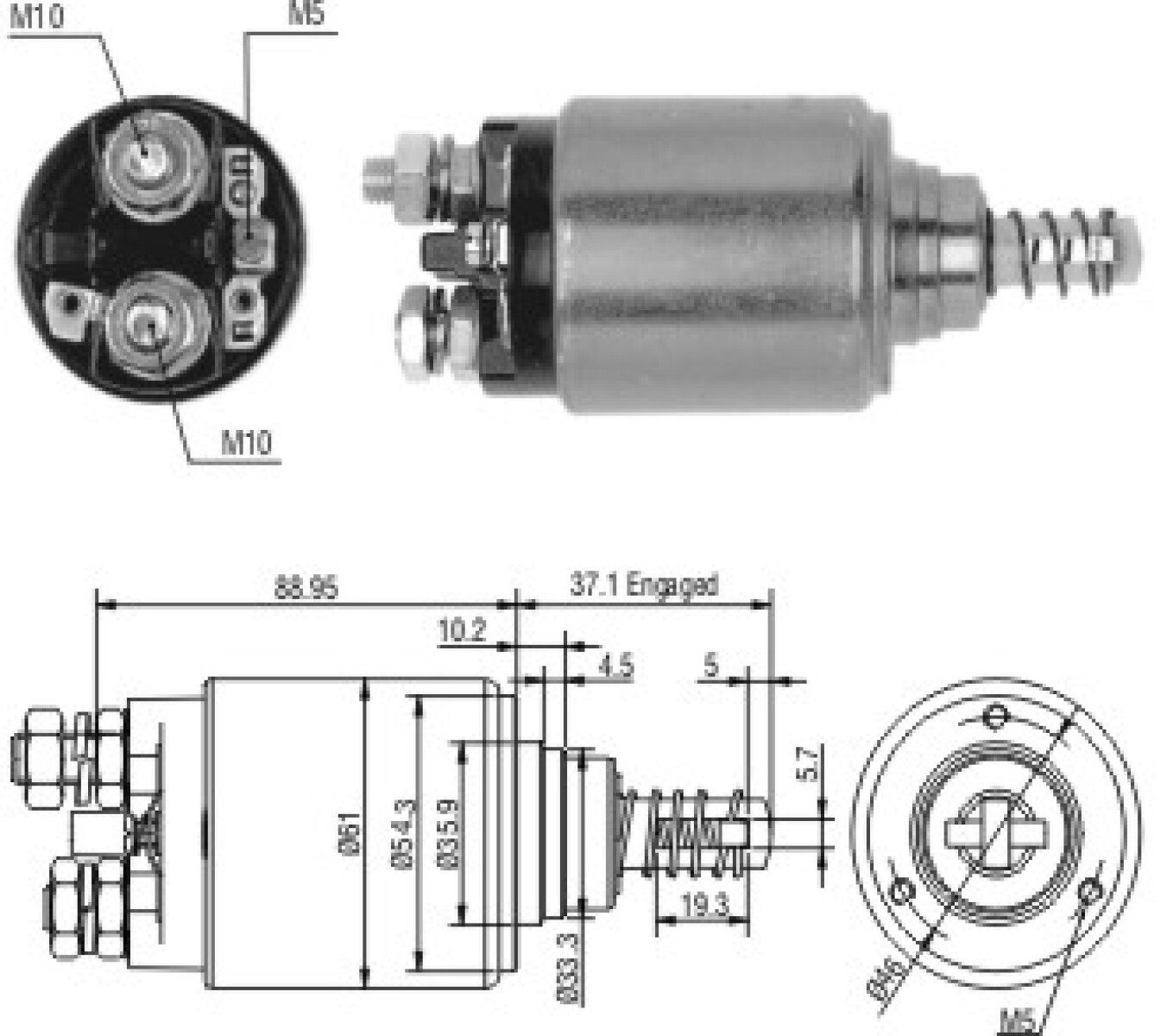 AUTOMATICO DE ARRANQUE - EMBOLO PLASTICO 12V ZM.531 ZM 