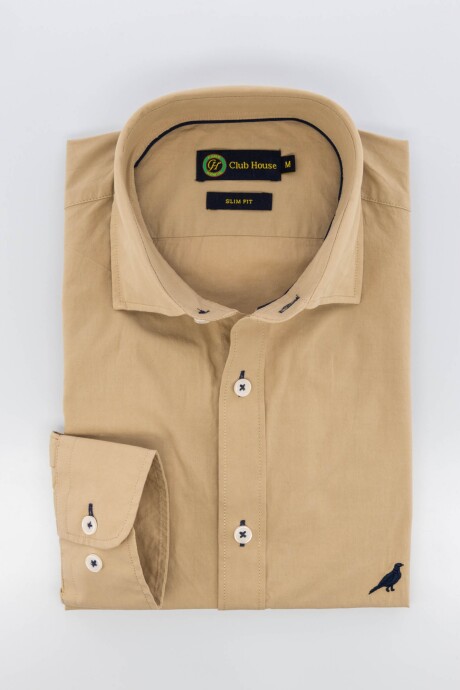 Camisa Short collar Kaki