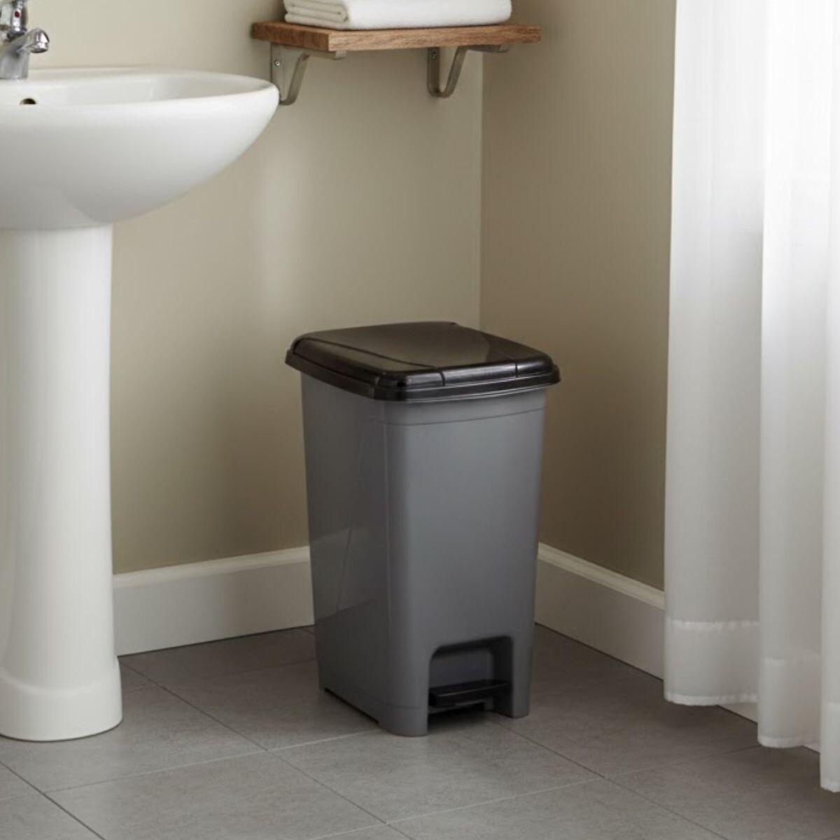 Tarro de residuos 25L con pedal - GRIS 
