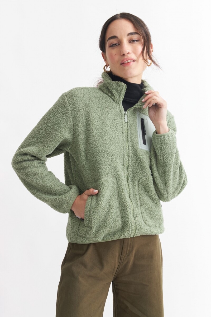 Campera en corderito VERDE