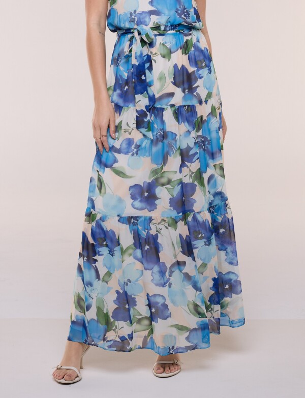 Vestido Maxi Flores MULTI/AZUL