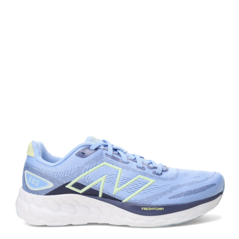 Championes de Mujer New Balance Fresh Foam 680 V8 Celeste - Verde Lima