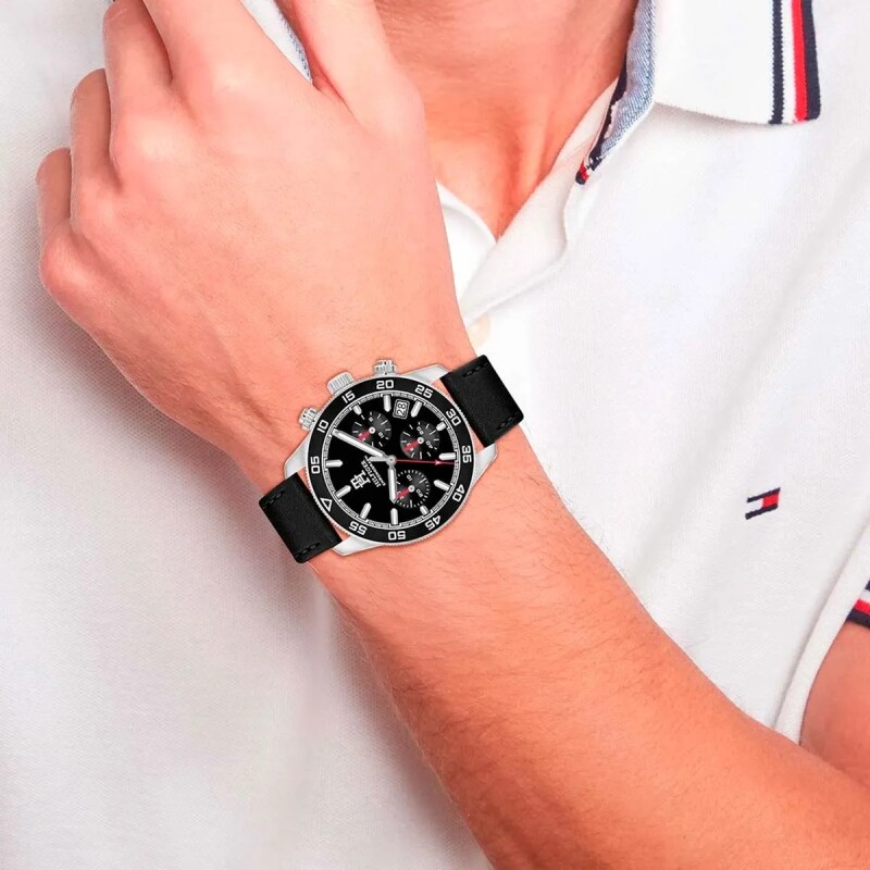 Reloj Tommy Hilfiger 1792162 para hombre en cuero Negro