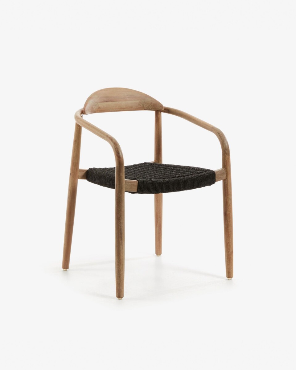 Silla Nina madera maciza - eucalipto y cuerda negro 