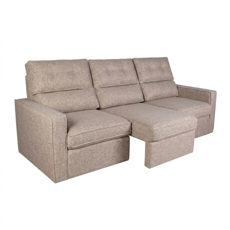 SOFA RETRACTIL 3 CUERPOS TELA MARRON AMBAR TOSTADO