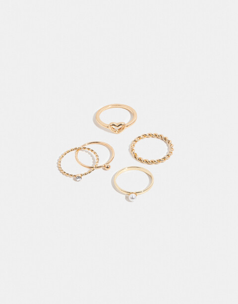 Sets Anillos Metal Set Anillos De Metal - Dorado