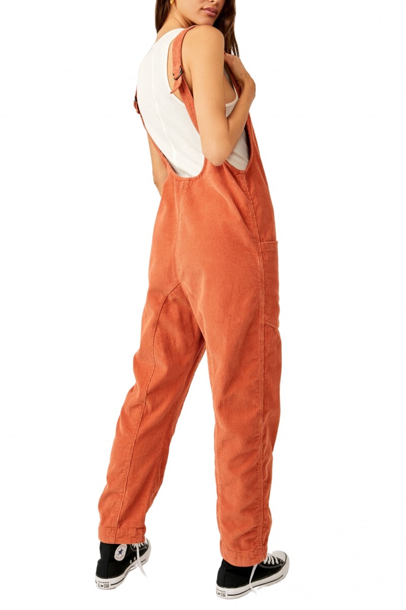 HIGH ROLLER CORD JUMPSUIT Camel