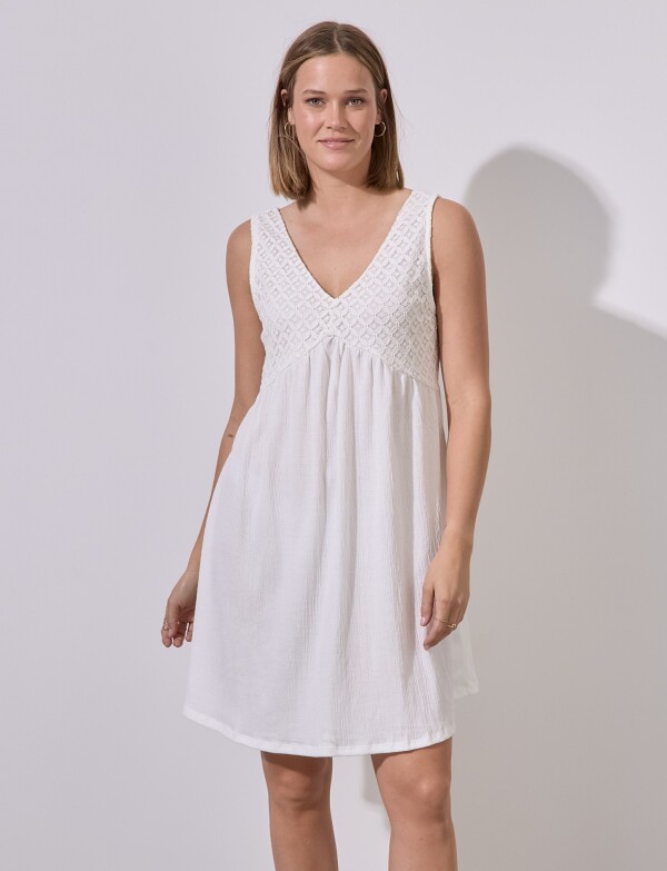 Vestido Aplique Broderie CRUDO