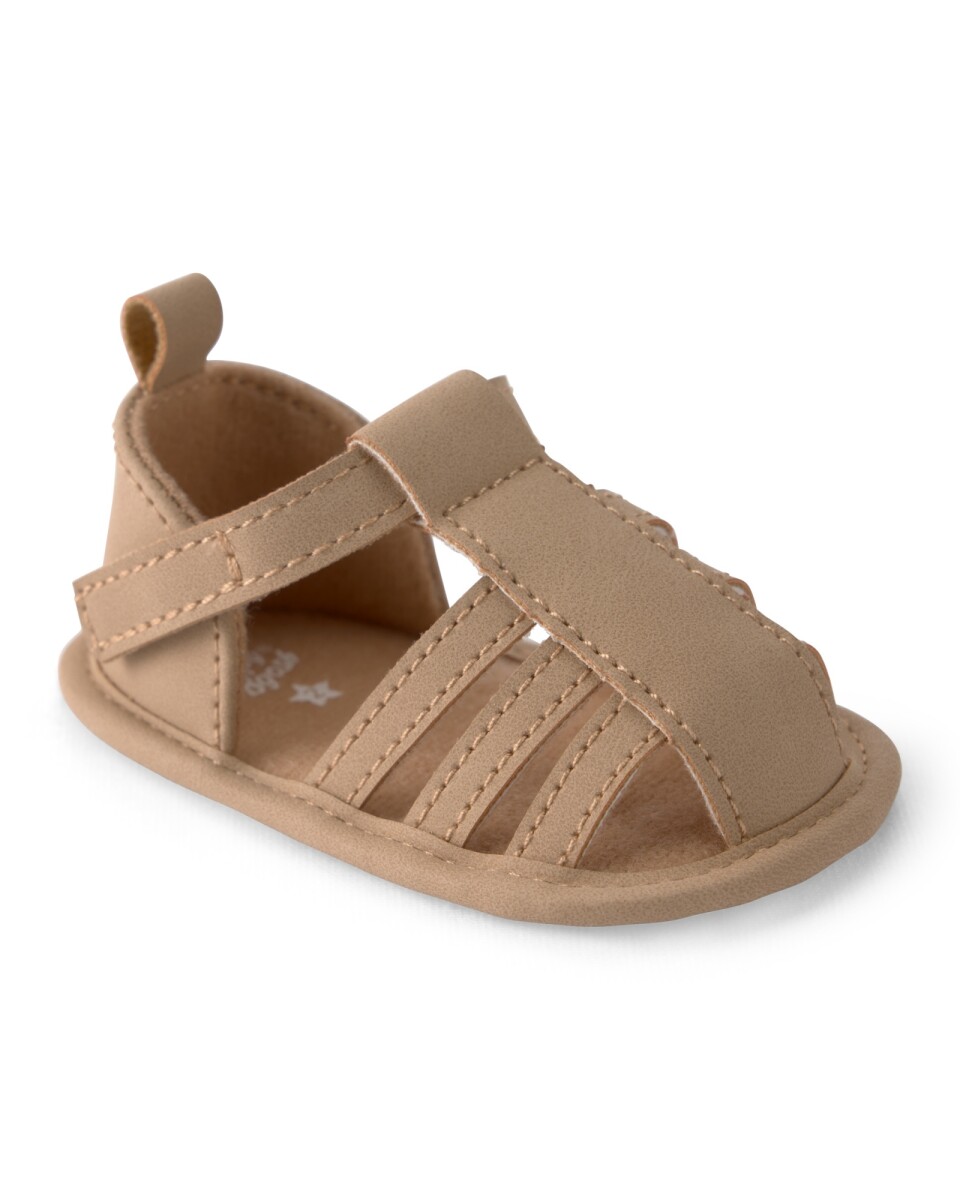 Sandalias pescadoras con velcro, marrón 