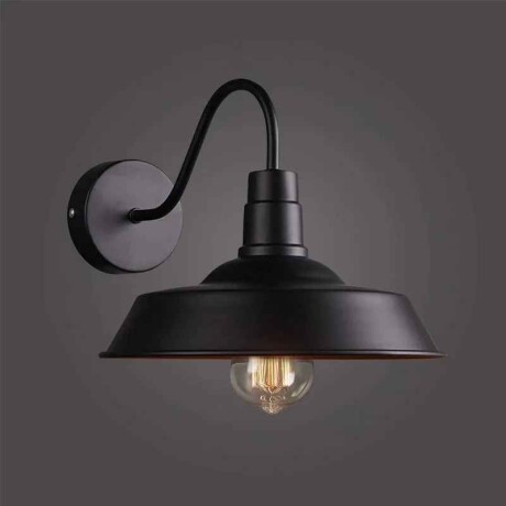 Lampara Farol Campana De Pared Vintage Retro Negro