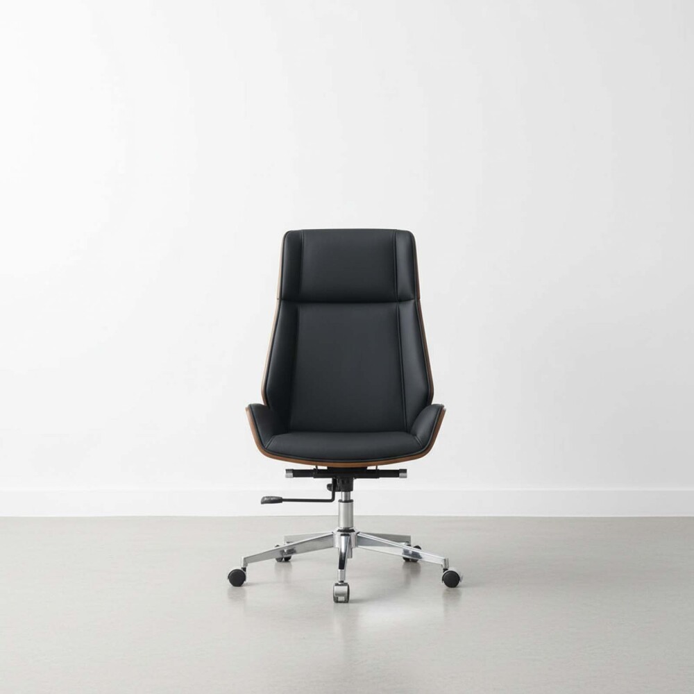 ASIENTO GERENCIAL ALTO MADERA-Y-PU NEGRO ZEN