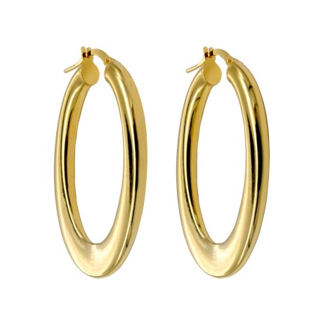 Par de aros de plata 925 con baño de oro amarillo. Par de aros de plata 925 con baño de oro amarillo.