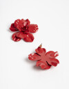 Aros Colgantes Cortos Color Aros Colgantes Cortos Flor - Rojo Medio