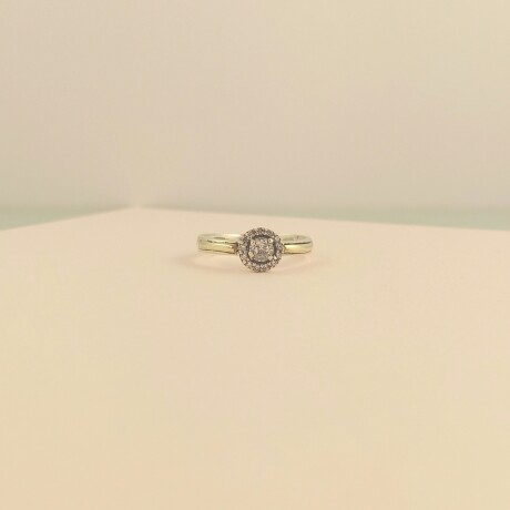 Anillo de plata 925, double en oro 18 ktes y circonias, SOLITARIO. Anillo de plata 925, double en oro 18 ktes y circonias, SOLITARIO.
