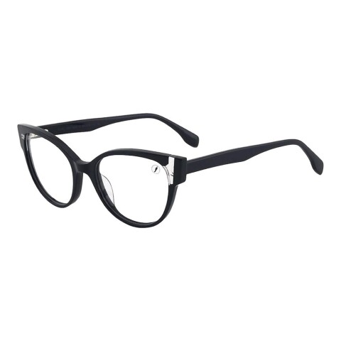 Lentes De Vista Grau Redondo De Acetato Negro/Negro