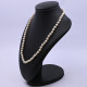 Collar de perlas de cultivo y broche oro 18k 2 tonos y brillantes. Collar de perlas de cultivo y broche oro 18k 2 tonos y brillantes.
