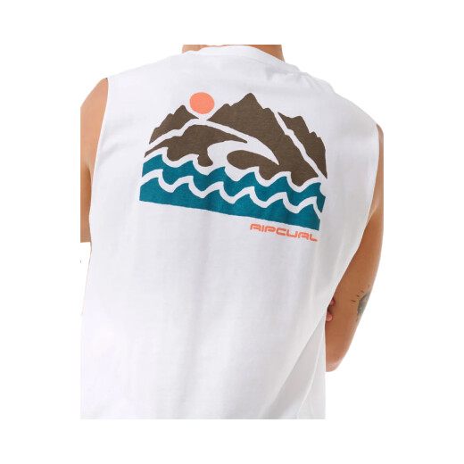 Remera Rip Curl Vaporcool Search Trek Muscle - Blanco Remera Rip Curl Vaporcool Search Trek Muscle - Blanco