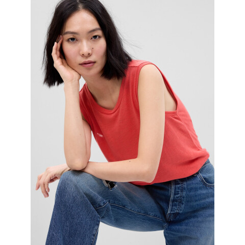 SL LINEN BLEND SHELL HULA RED
