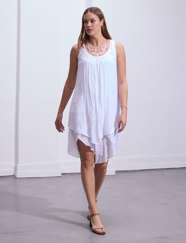 Vestido Det Bordado BLANCO