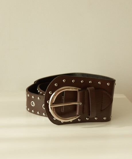 CINTURON FAJA TACHAS BROWN