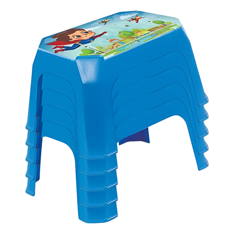 Banco Banqueta De Plastico Asiento Chico Para Niño-infantil Azul