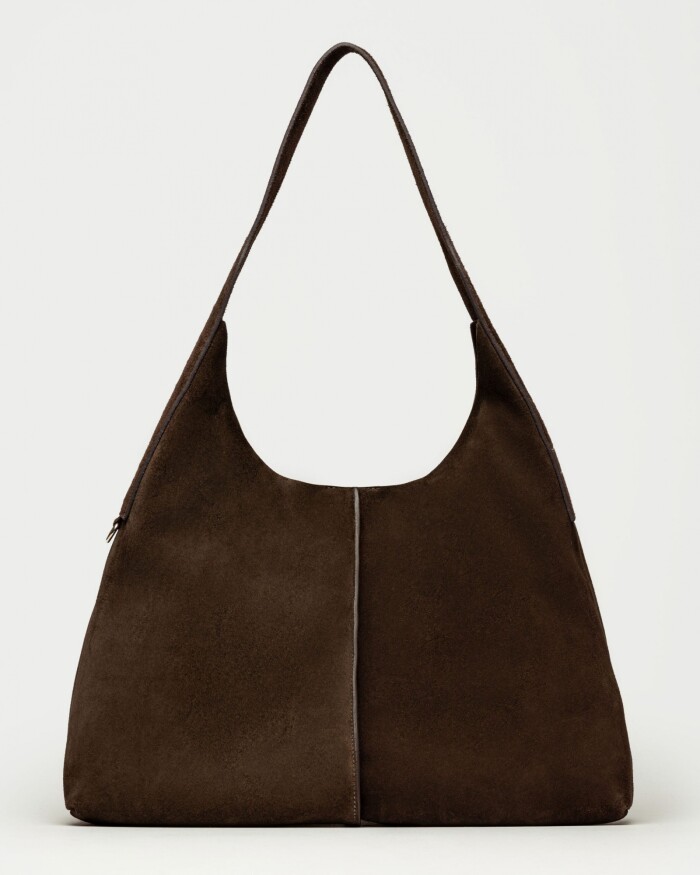 Bolso Tanner en cuero gamuza Chocolate