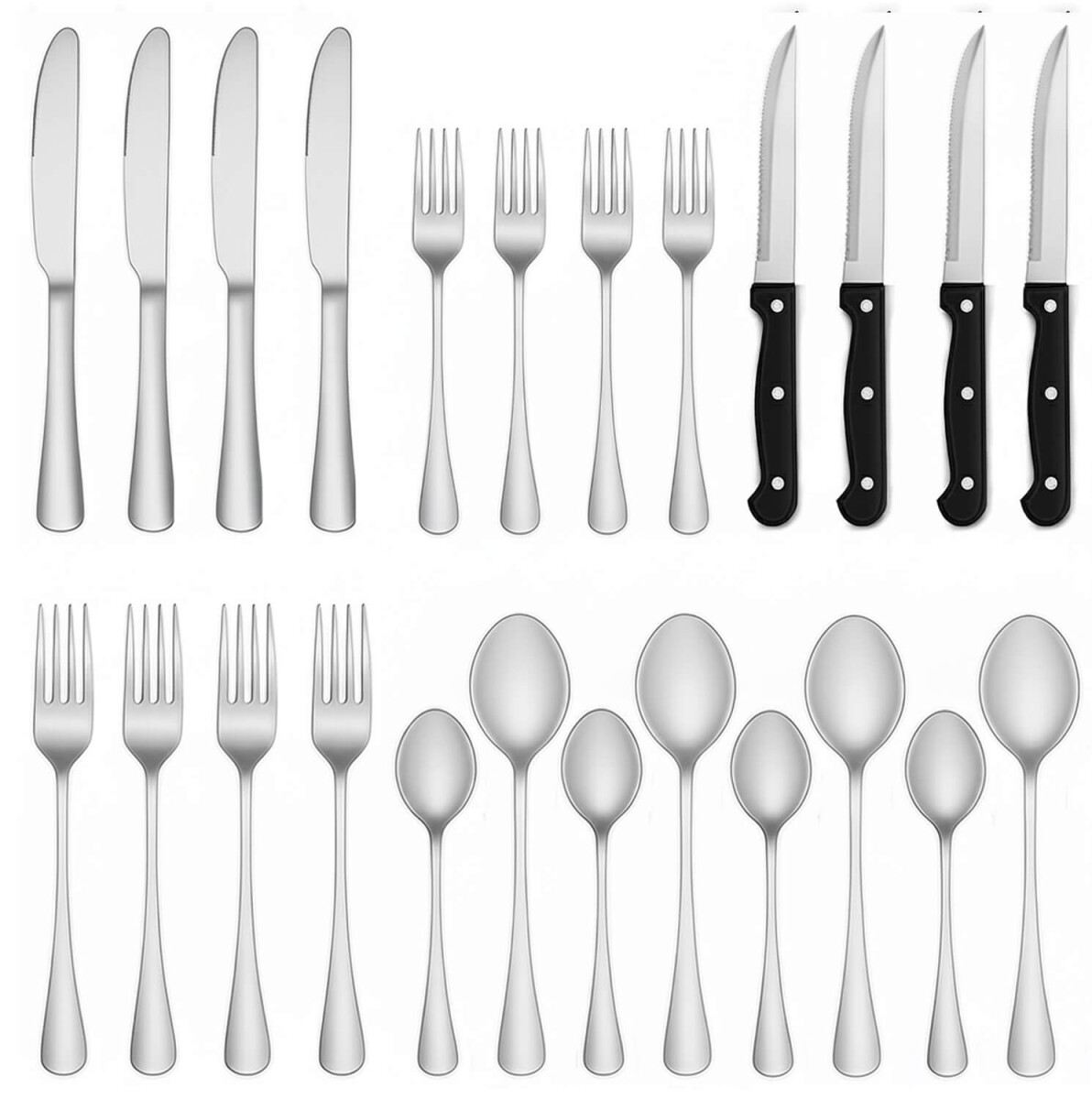 Juego de 24 Cubiertos De Acero Inoxidable Cocina Imback Plateado 