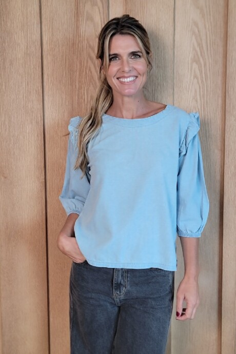 Blusa Bianca Denim Celeste