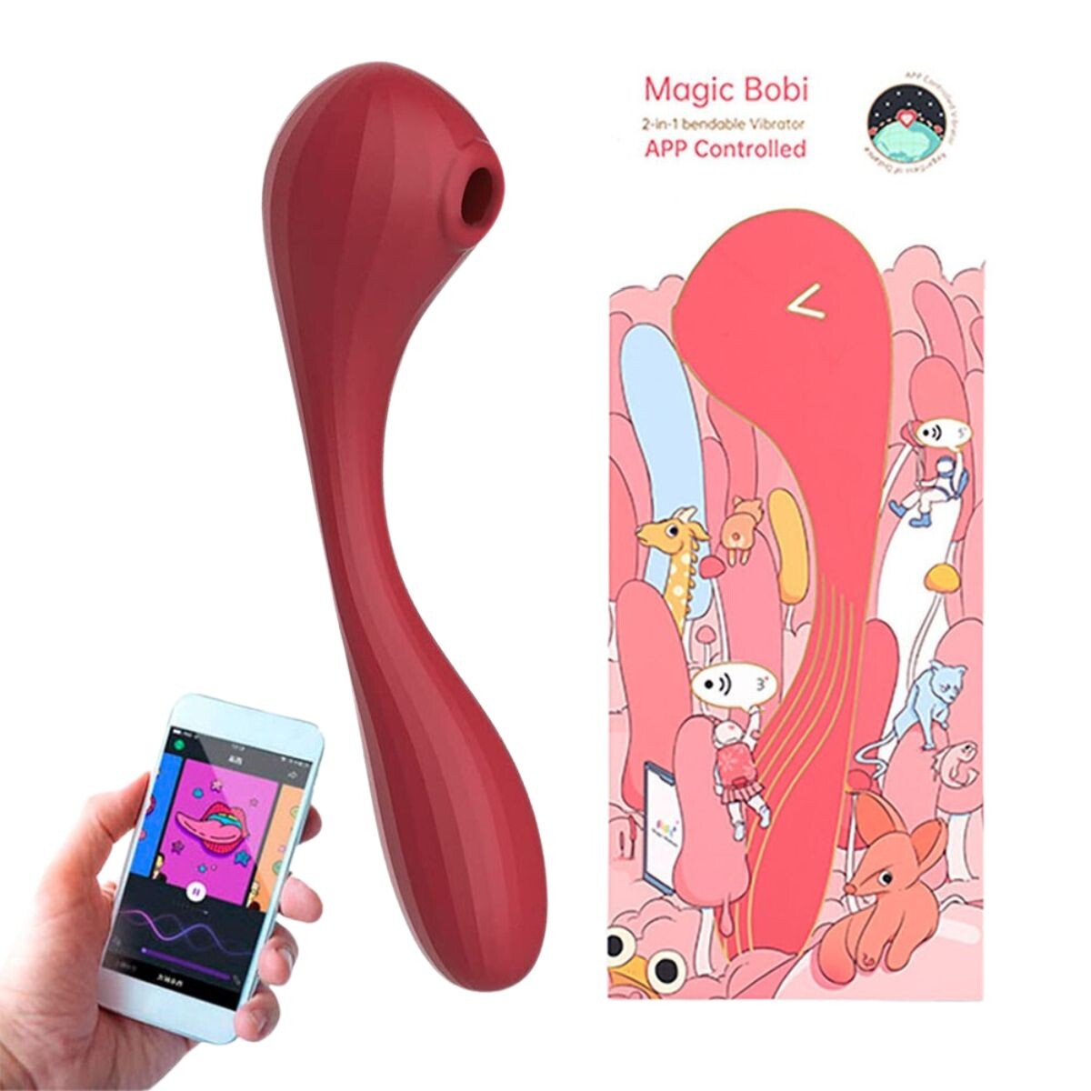 Vibrador Con Succionador Usb Con App Magic Bobi 