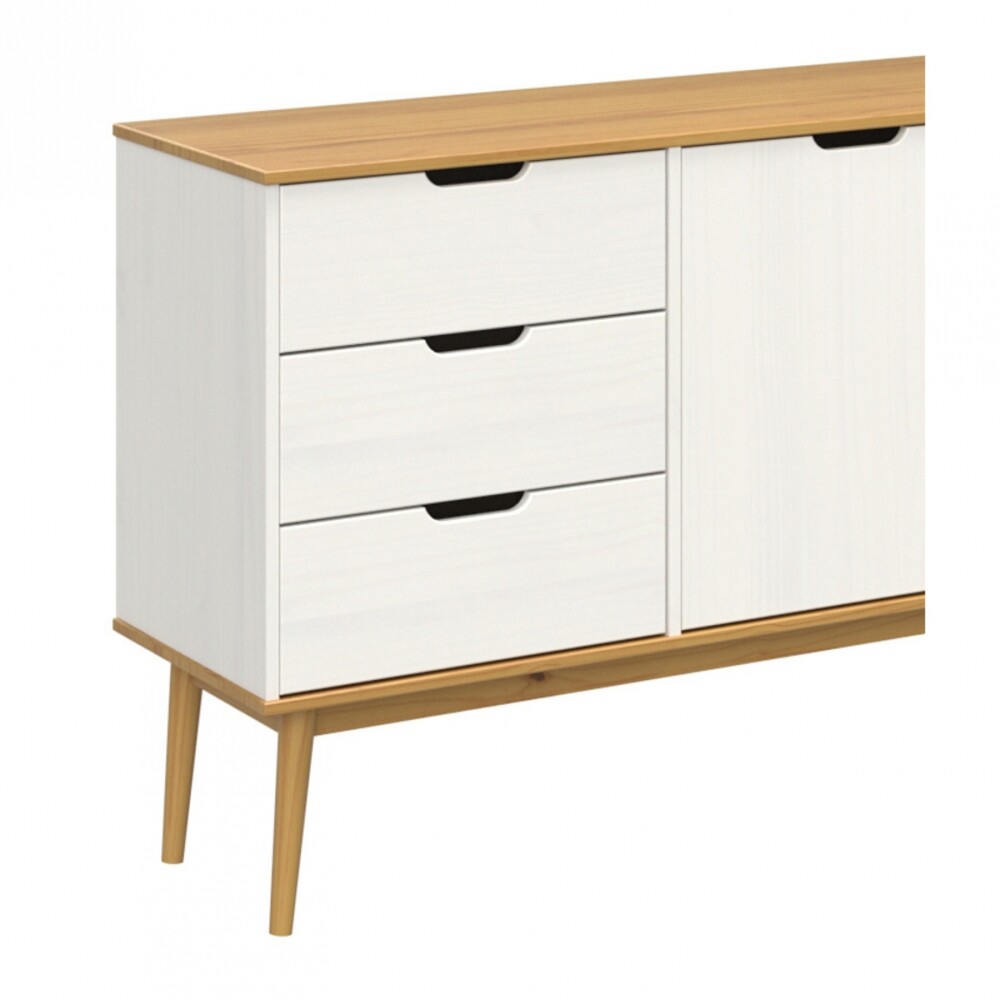 Aparador 2 Puertas 3 Cajones - Linea Nordica Roble/Blanco