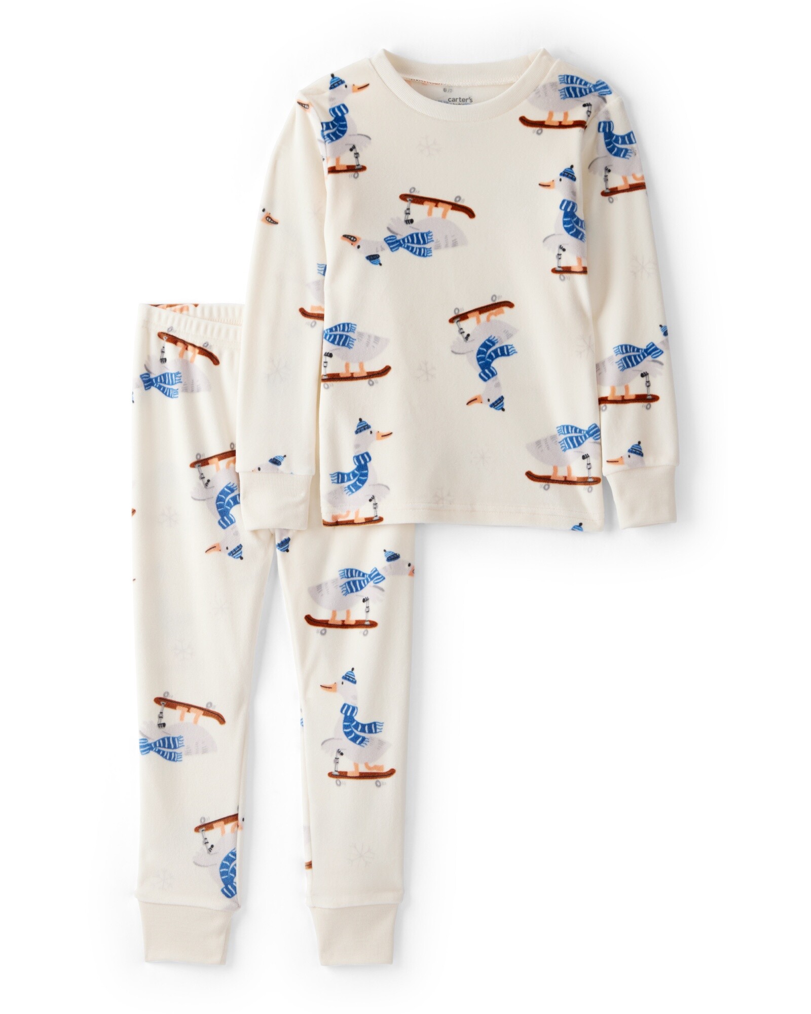 Pijama dos piezas de DreamPlush, remera y pantalón, diseño gansos en monopatín Sin color