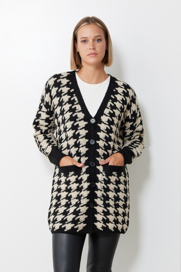 Cardigan Gales NEGRO/BEIGE