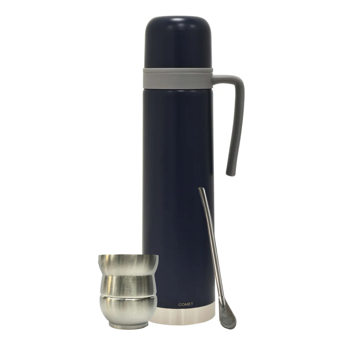 Set Comet Ac.Inox Termo 750ml +mate 140ml +bombilla regalo - Plateado 