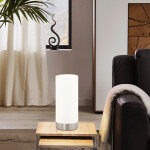 Portátil mesa acero y vidrio opal 1XE27 DAMASCO ILU00840