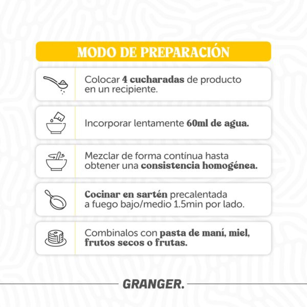Pancakes Proteicos Granger | Premezcla Alta en Proteínas | 400 g Pancakes Proteicos Granger | Premezcla Alta en Proteínas | 400 g