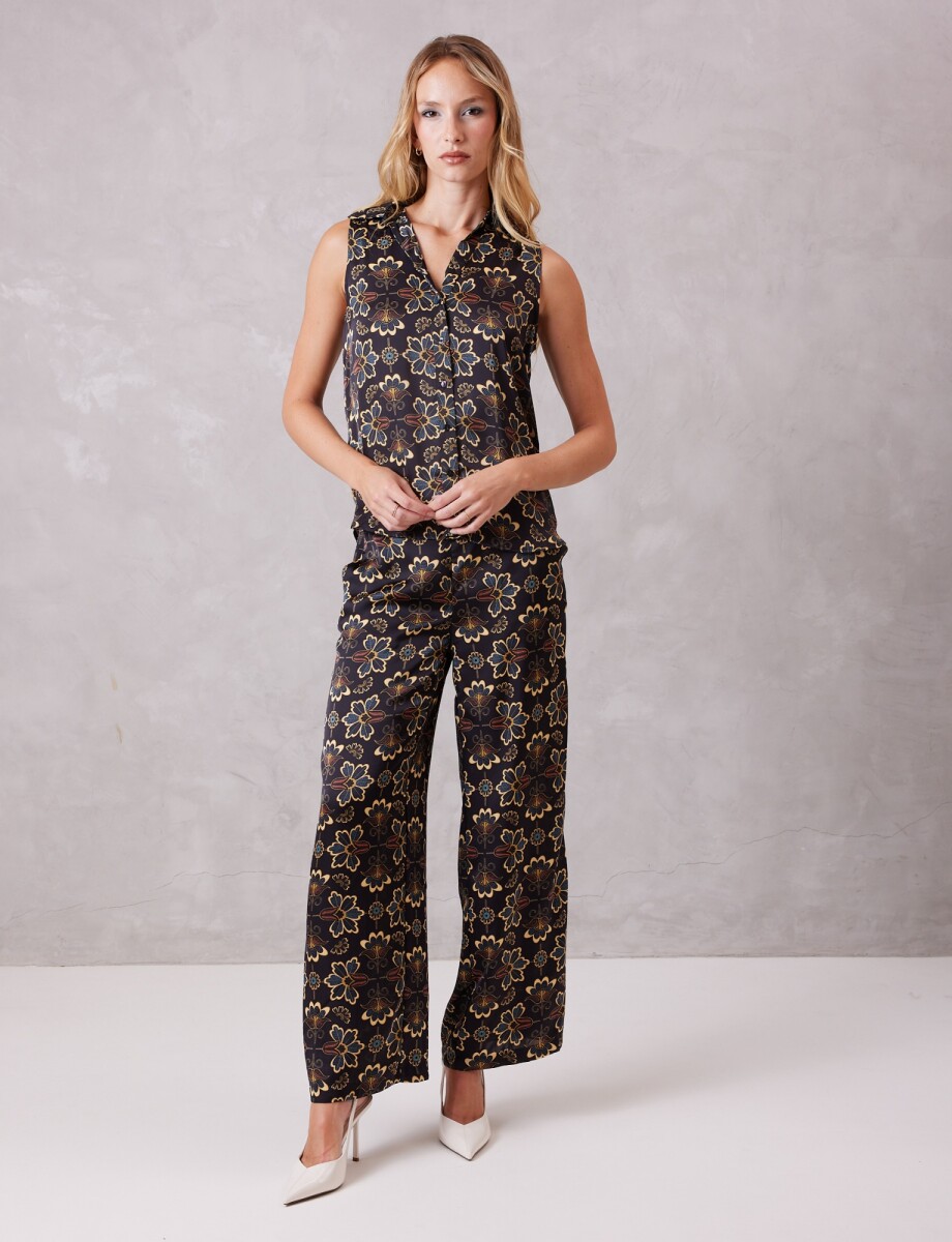 Conjunto Blusa & Pantalón - Negro/multi 
