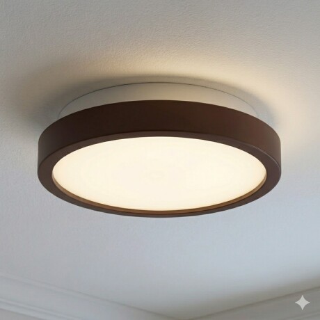 Plafón LED pequeño moderno, Dimerizable 15W 20CM MARRÓN CAFÉ
