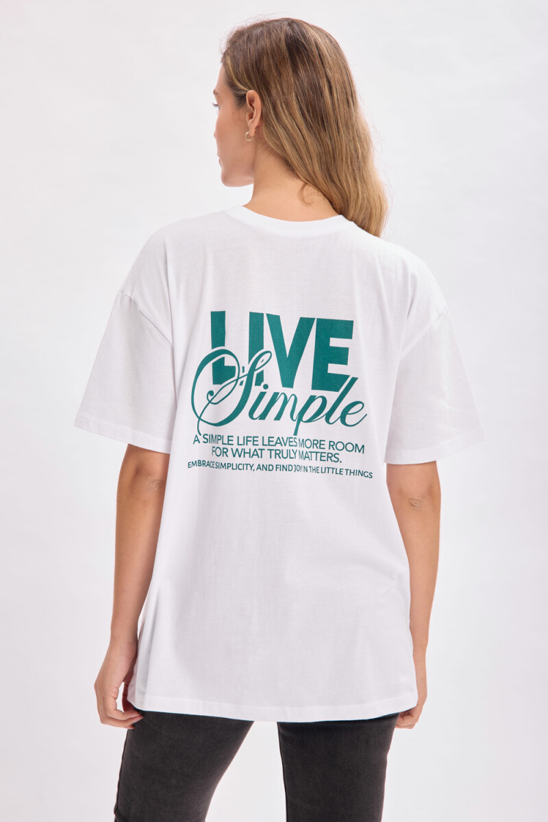 Remera oversize - Estampa Live Blanco 