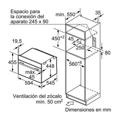 Microondas de Empotrar Bosch 36 lts CFA634GSI