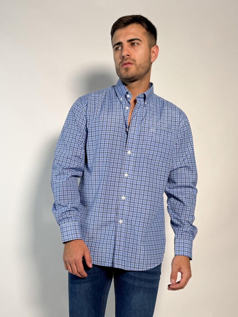 Camisa a cuadros Morfeo - Celeste 