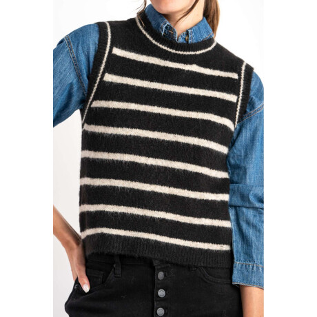Chaleco Rayado Negro