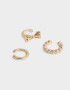 Bijou Cuff Con perlas Set De Earcuffs Con Moño - Dorado