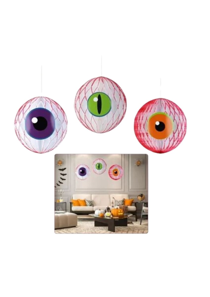 ADORNO HALLOWEEN PAPEL 3PCS OJO 