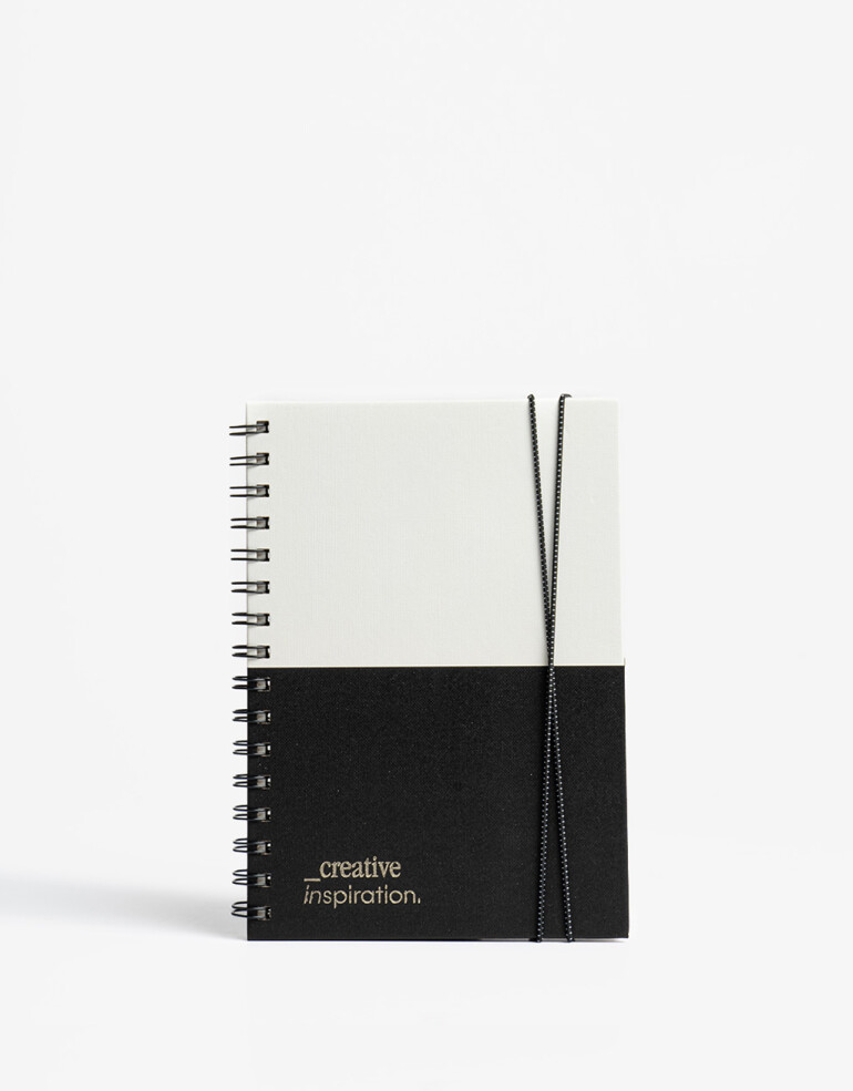 Anotadores Cuadernos y Memos Cuaderno A5 Tapa Dura, Con Espiral Y Elástico. - Combinacion Bicolor