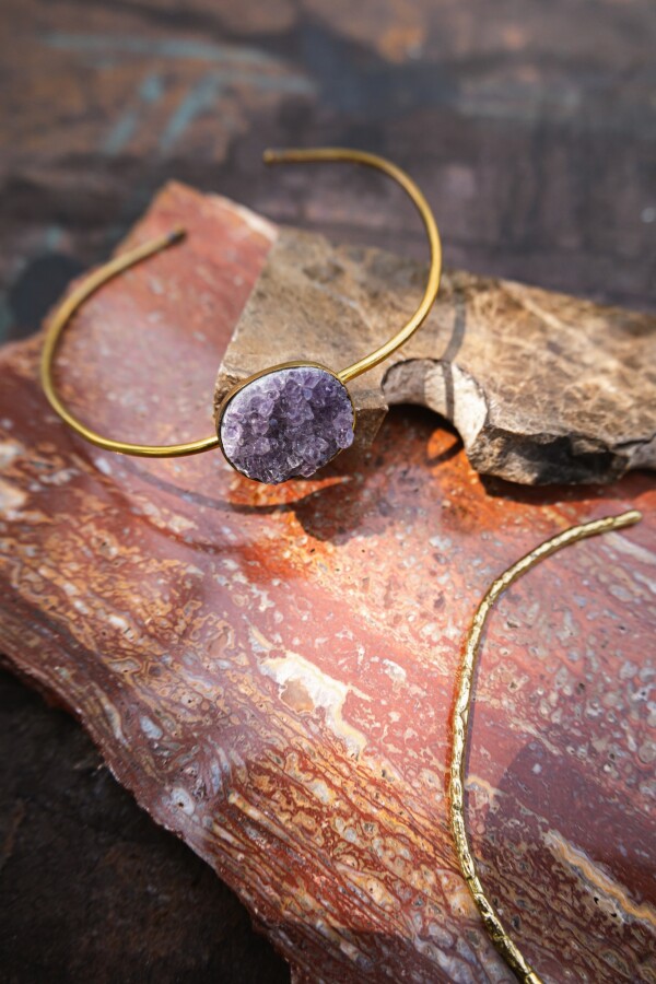 Amatista Choker Violeta Bronce