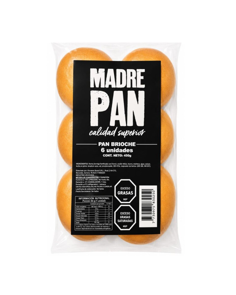 PAN BRIOCHE X 6 MADRE PAN 